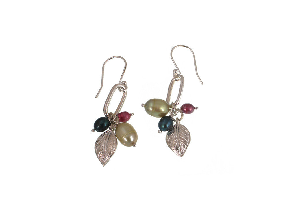 Leaf Pearl Cluster Earrings | Erica Zap Designs