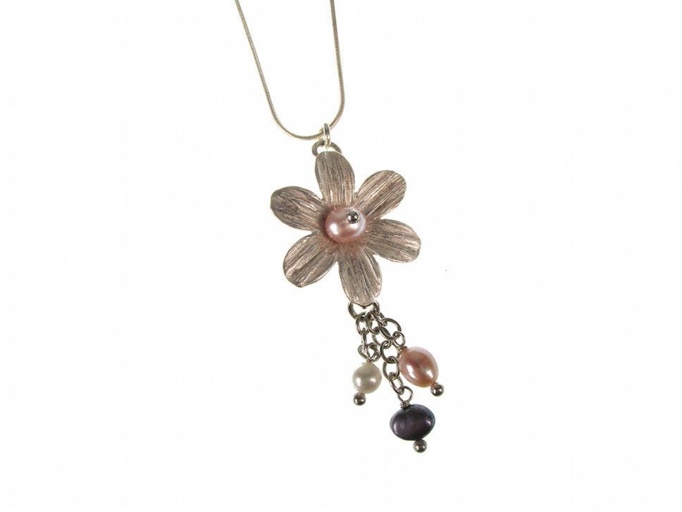 Pearl Flower Drop Pendant | Erica Zap Designs