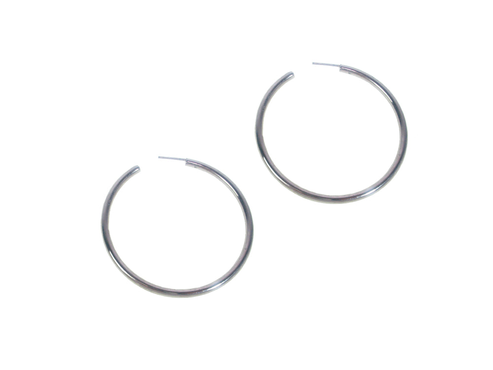 Hoop Earrings Rhodium | Erica Zap Designs