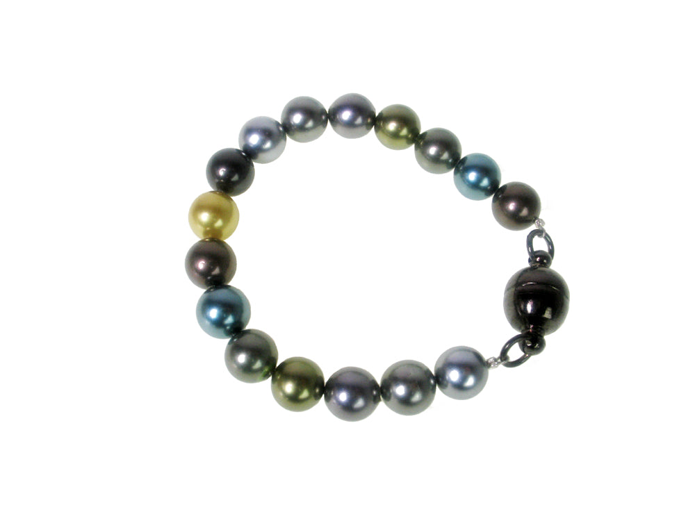 Faux Pearl Bracelet with Magnetic Ball Clasp | Erica Zap Designs