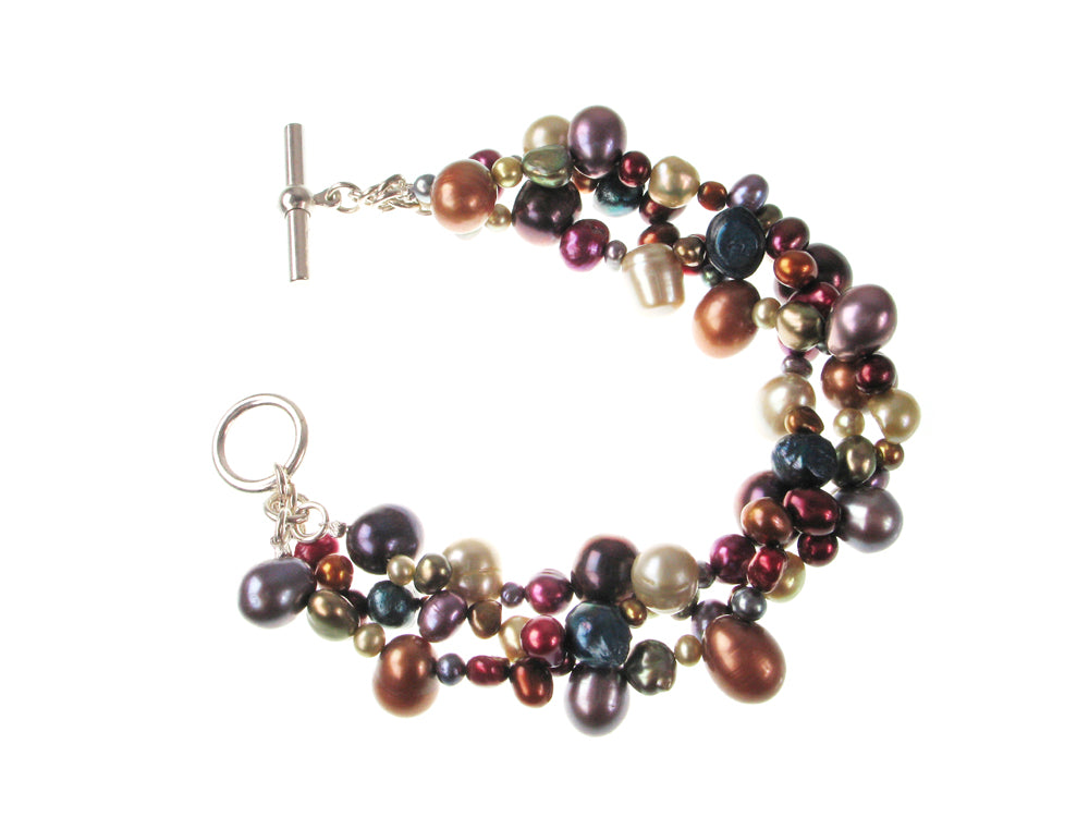 3-Strand Mixed Pearl Bracelet | Erica Zap Designs