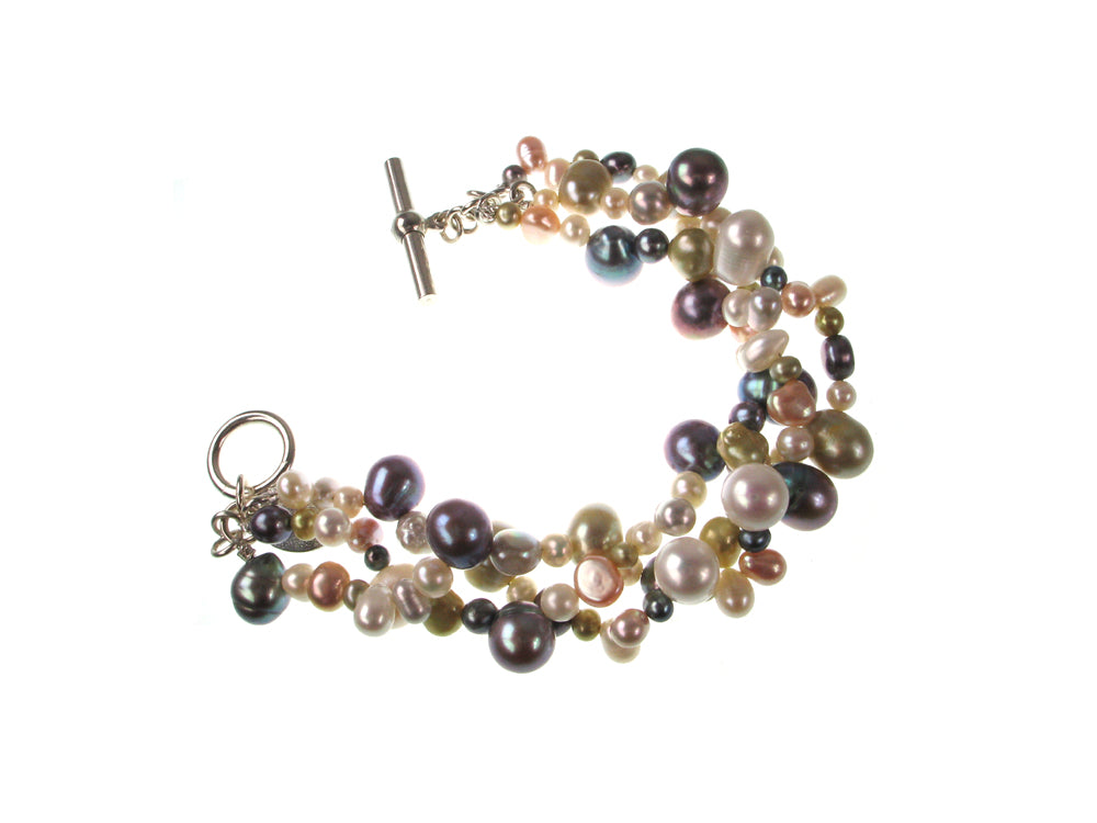 3-Strand Mixed Pearl Bracelet | Erica Zap Designs