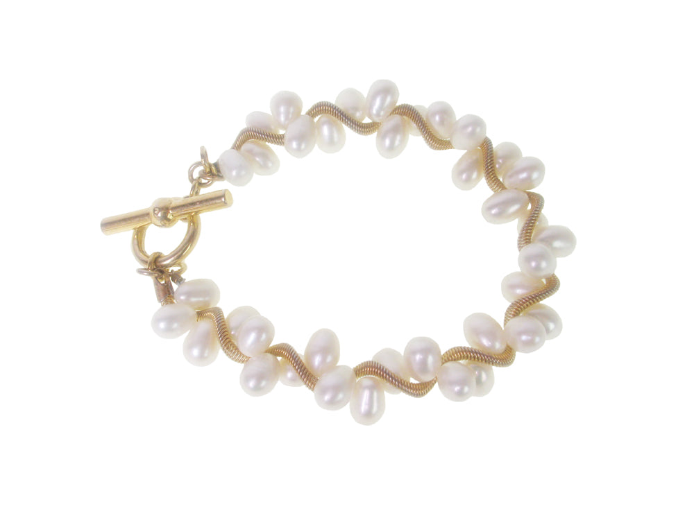Pearl Gold Spiral Bracelet | Erica Zap Designs