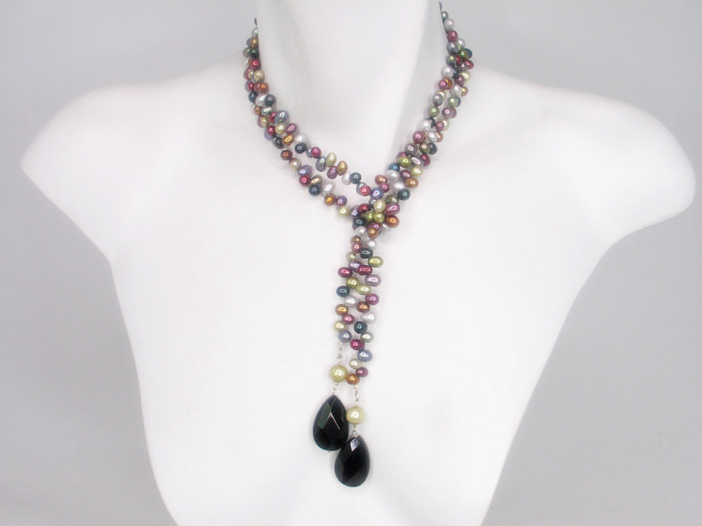 Mixed Color Pearl  Lariat | Erica Zap Designs