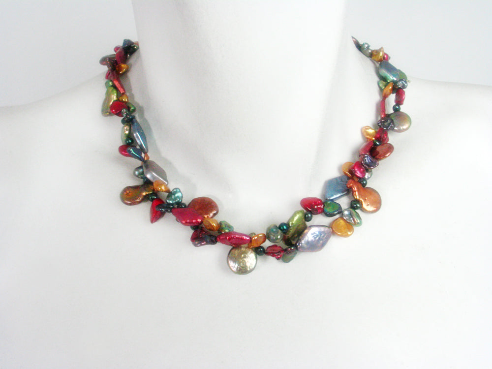 2-Strand Coin & Seed Pearl Necklace | Erica Zap Designs