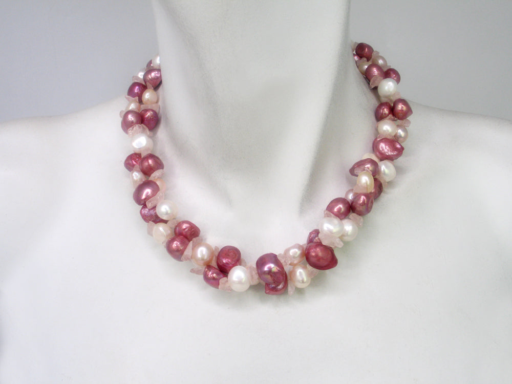 2-Strand Nugget Pearl & Stone Chip Necklace | Erica Zap Designs