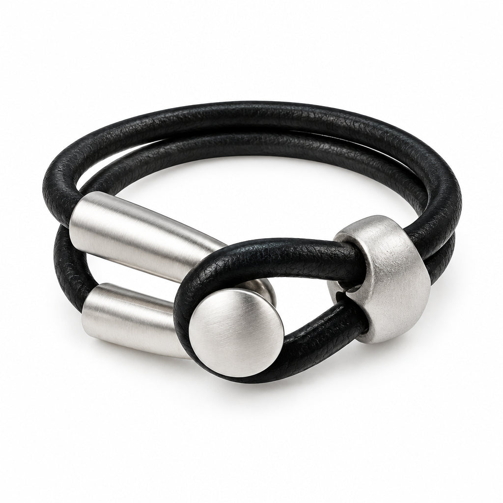 Men's Leather Bracelet | Double Strand Lasso & Slide | Erica Zap Designs