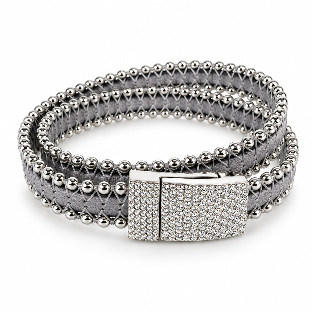 Men's Leather Bracelet | Beaded Wrap with Magnetic Clasp | Erica Zap Designs