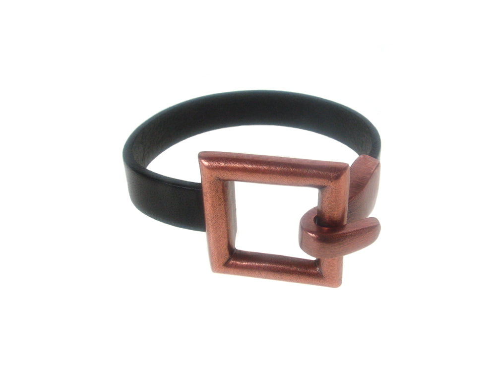 Flat Leather Bracelet | Square Hook Clasp | Erica Zap Designs