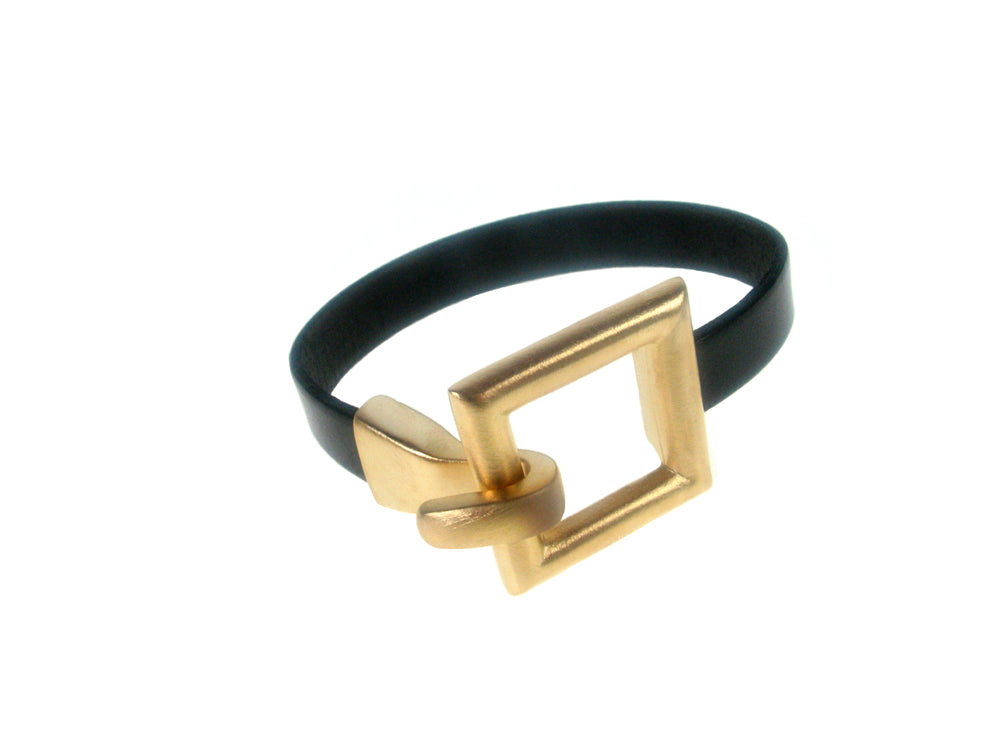 Flat Leather Bracelet | Square Hook Clasp | Erica Zap Designs