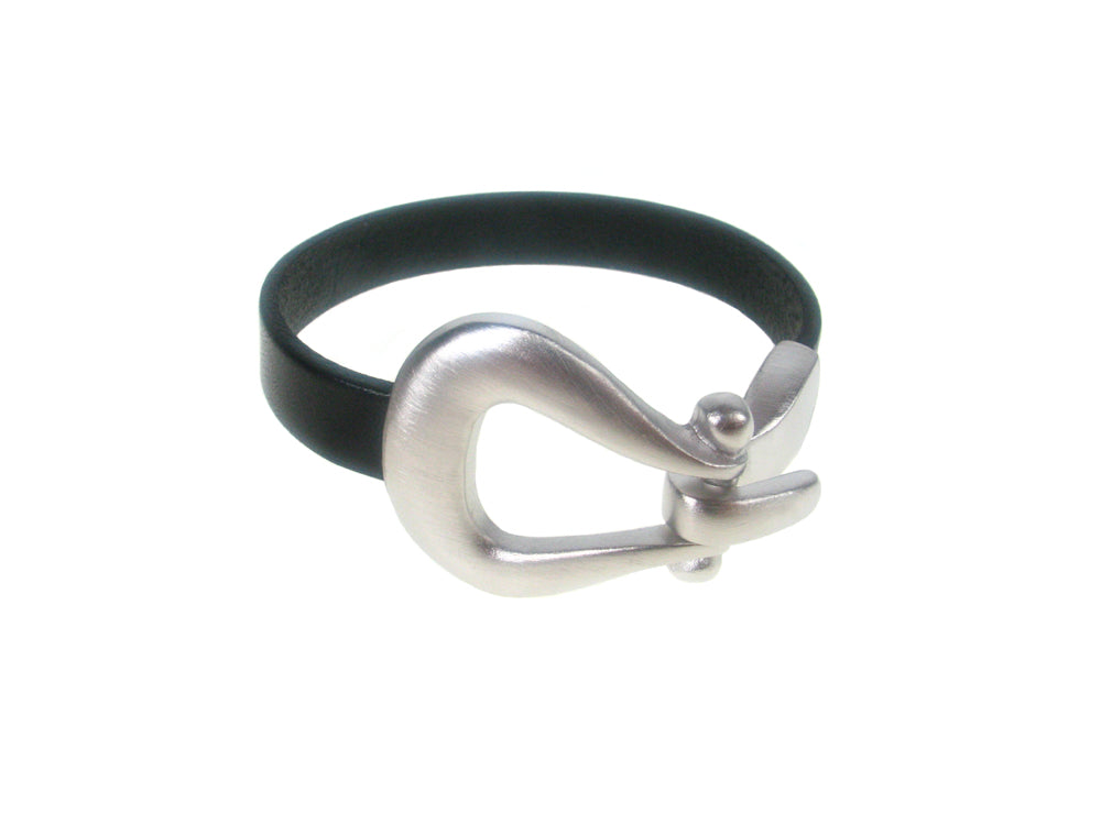 Flat Leather Bracelet | Horseshoe Hook Clasp | Erica Zap Designs