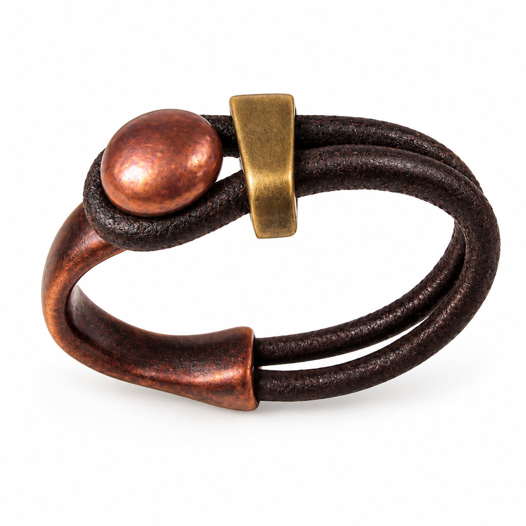 Men's Leather Bracelet | Lasso Knob & Slide