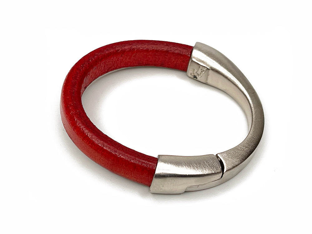 Colored Cord Leather Bracelet | Crescent Moon Magnetic Clasp | Erica Zap Designs