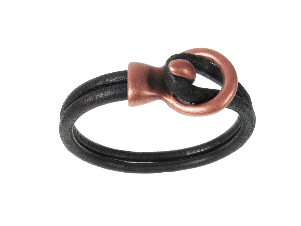 Men's Leather Bracelet | Lasso Circle Hook Clasp | Erica Zap Designs