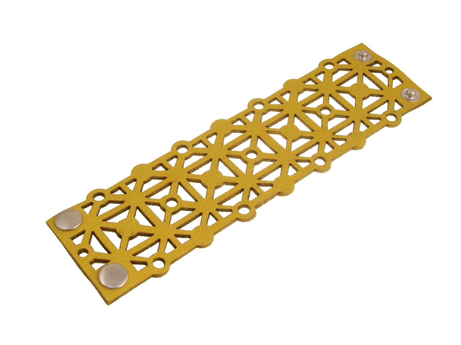 Laser Cut Leather Bracelet | Geometric X Pattern | Erica Zap Designs