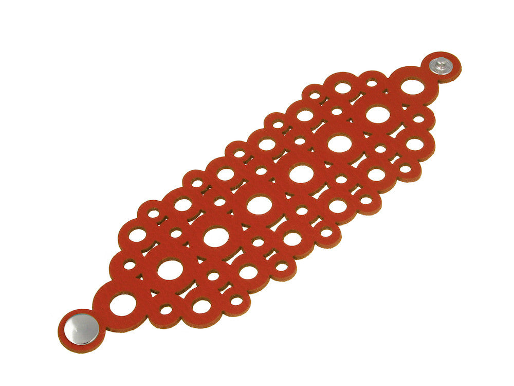 Laser Cut Leather Bracelet | Bubble Circle Pattern | Erica Zap Designs