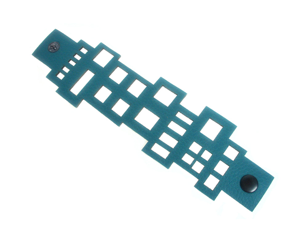 Laser Cut Leather Bracelet | Mod Square Pattern | Erica Zap Designs