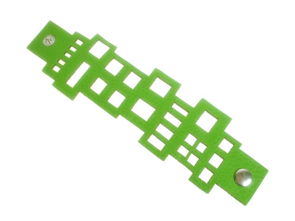Laser Cut Leather Bracelet | Mod Square Pattern | Erica Zap Designs