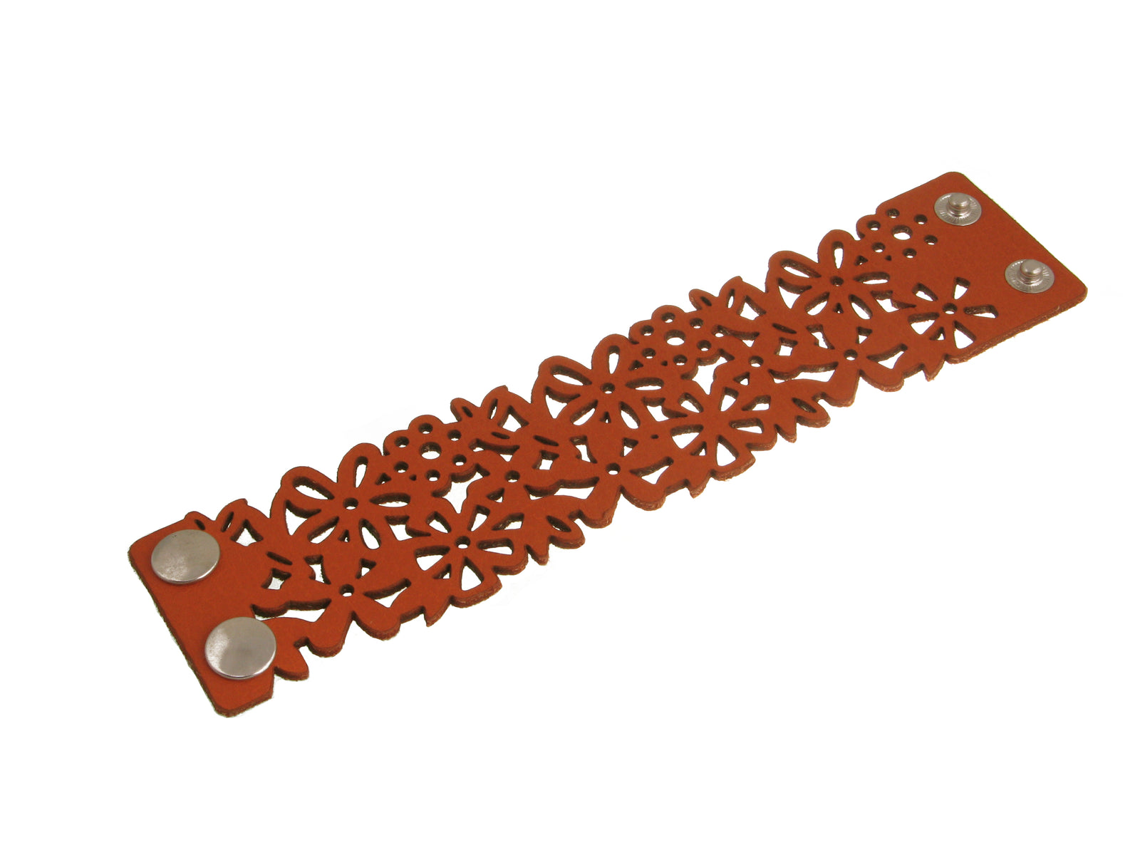 Laser Cut Leather Bracelet | Multi Flower Pattern | Erica Zap Designs