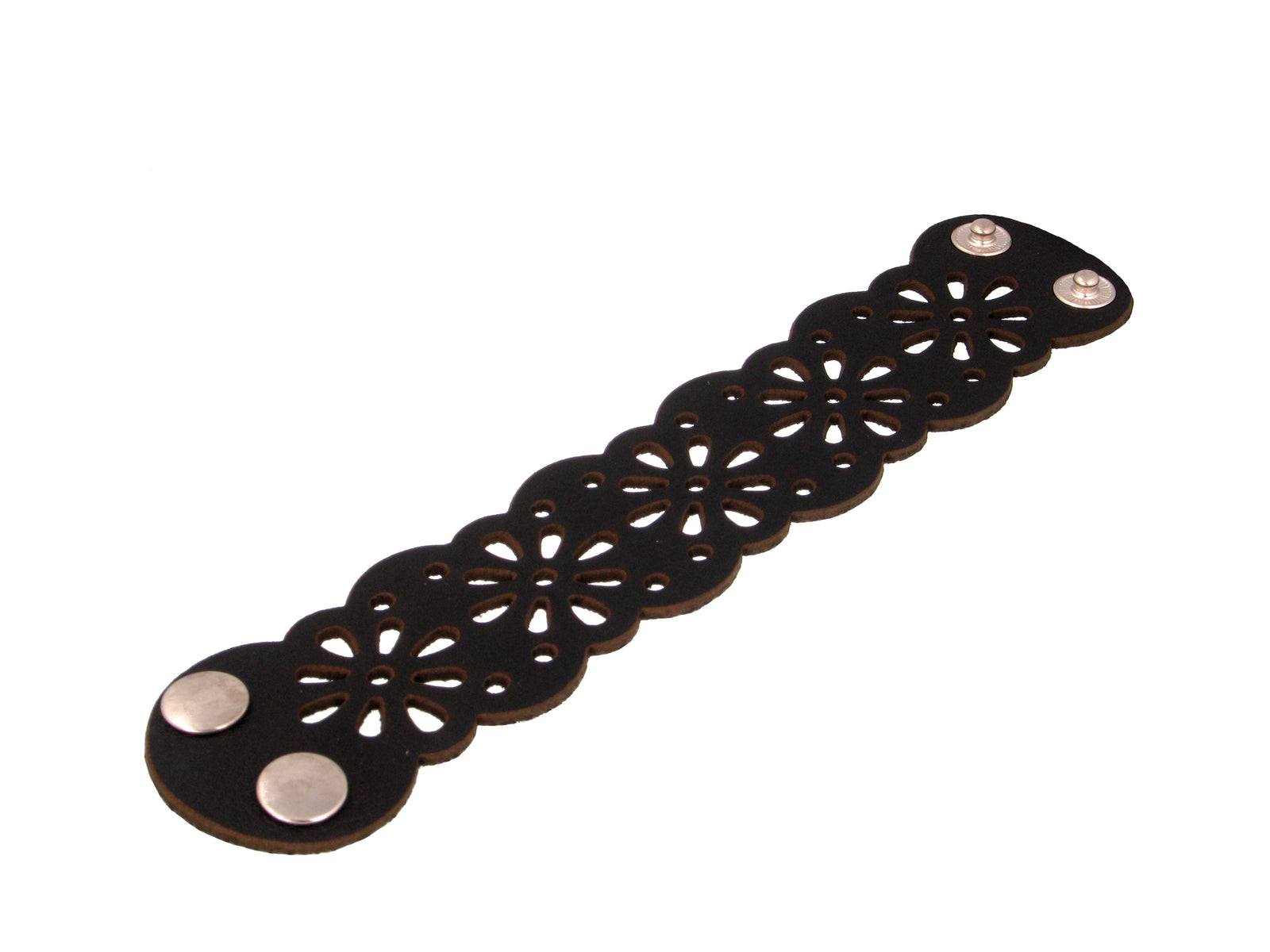 Laser Cut Leather Bracelet | Flower Power Pattern | Erica Zap Designs