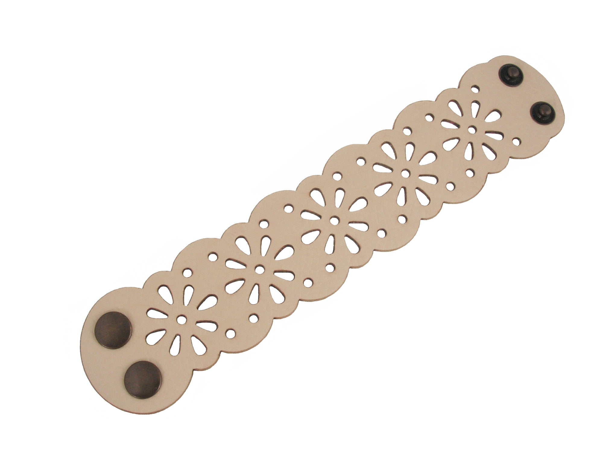 Laser Cut Leather Bracelet | Flower Power Pattern | Erica Zap Designs