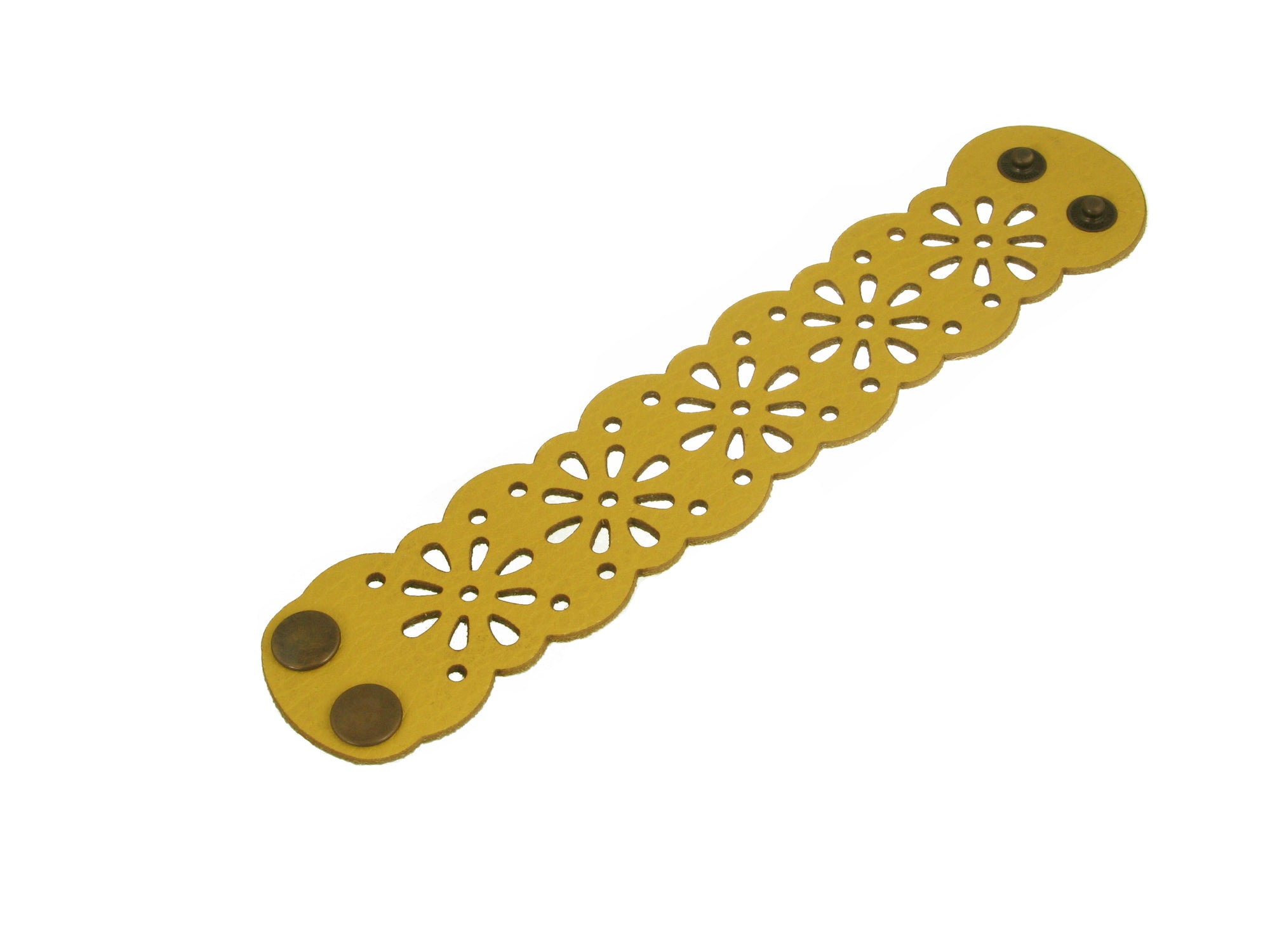 Laser Cut Leather Bracelet | Flower Power Pattern | Erica Zap Designs