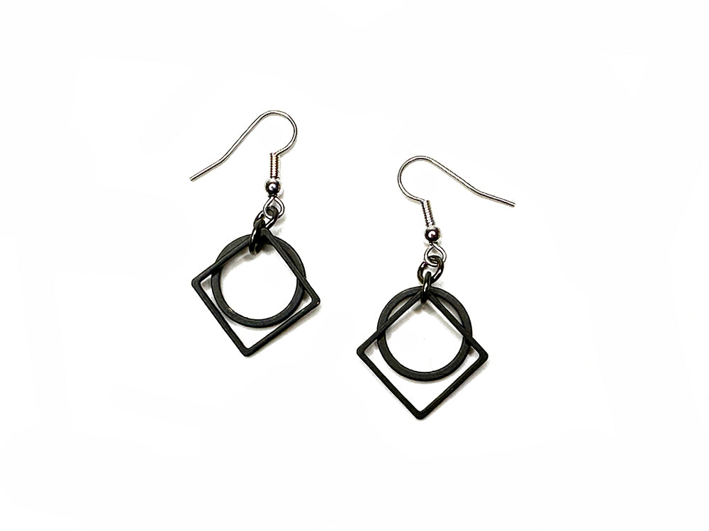 Small Square and  Circle Earrings | Erica Zap Designs