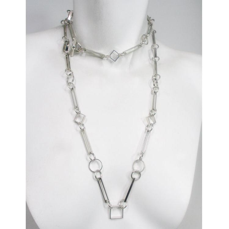 Rectangle and Circle Geometric Necklace | Erica Zap Designs