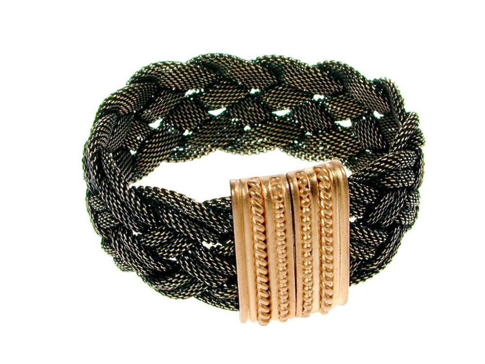 Braided Mesh Bracelet with Textured Magnetic Clasp | Erica Zap Designs