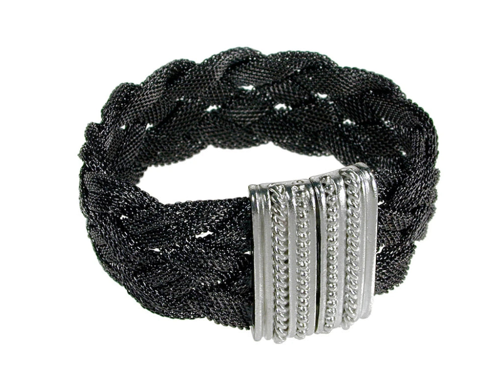 Braided Mesh Bracelet with Textured Magnetic Clasp | Erica Zap Designs
