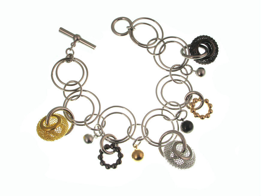 Mesh & Metal Charm Bracelet | Erica Zap Designs