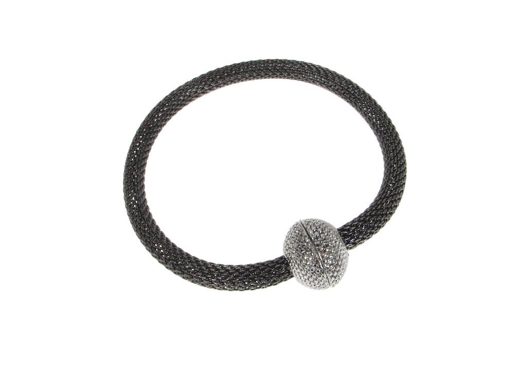 Mesh Bracelet with Textured Magnetic Ball Clasp | Erica Zap Designs