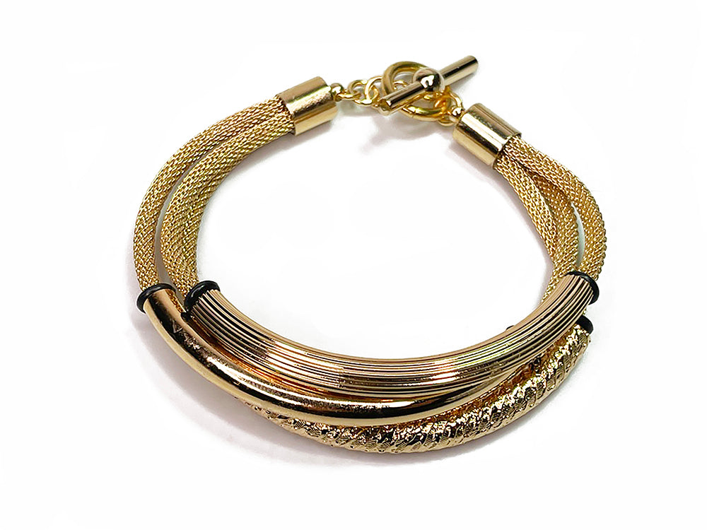 3-Strand Mesh Bracelet with Textured Tubes | Erica Zap Designs