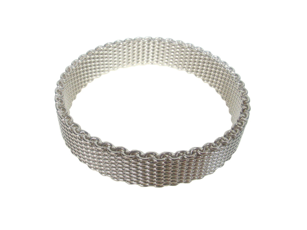 Solid Sterling Silver Flat Mesh Bangle | Erica Zap Designs