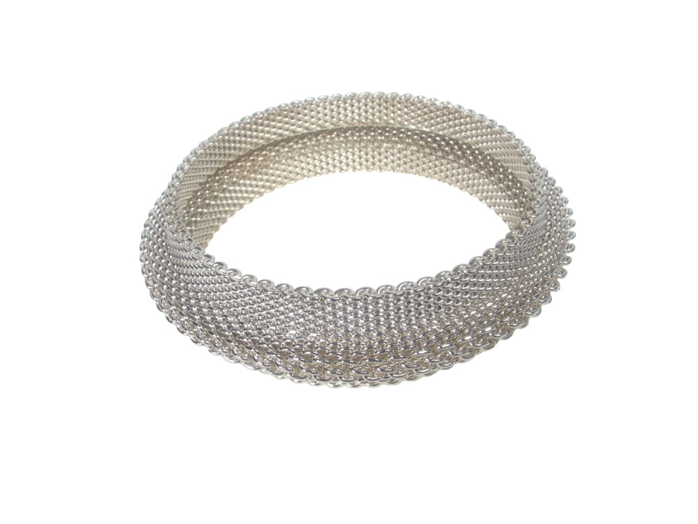 Sterling Woven Mesh Bracelet with Center Ridge | Erica Zap Designs