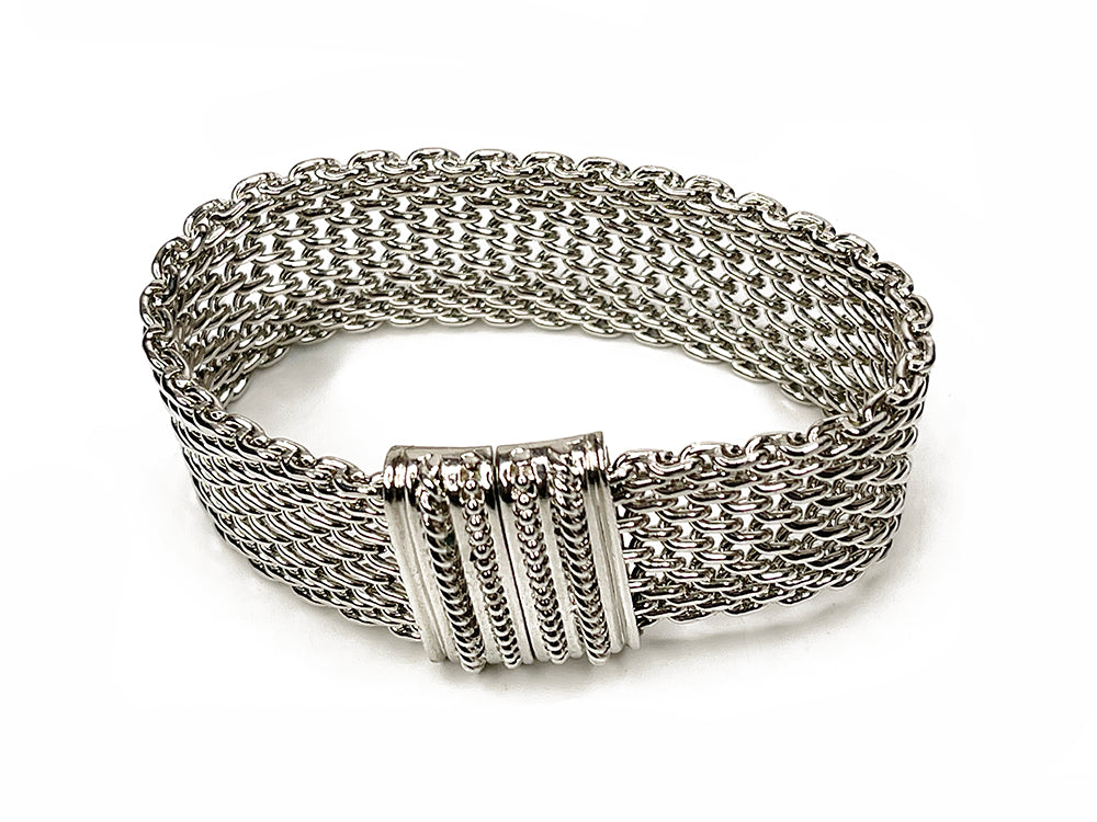 Mesh Bracelet Solid Open Weave with Magnetic Clasp | Erica Zap Designs