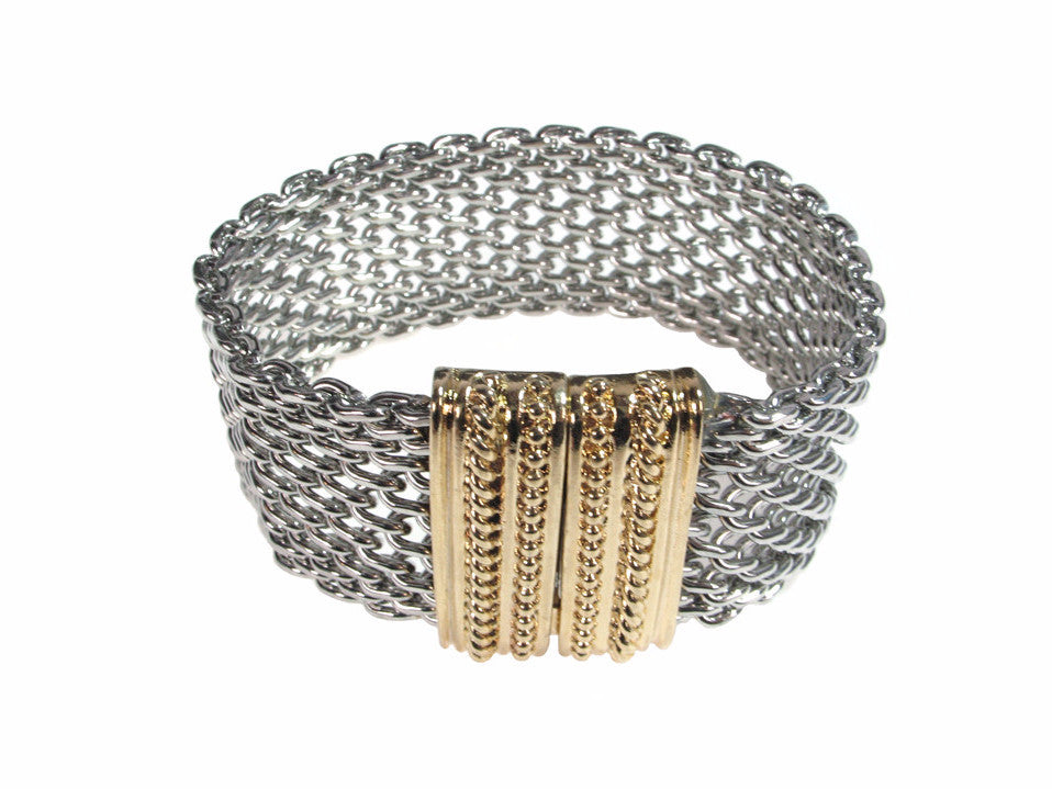 Mesh Bracelet Solid Open Weave with Magnetic Clasp | Erica Zap Designs