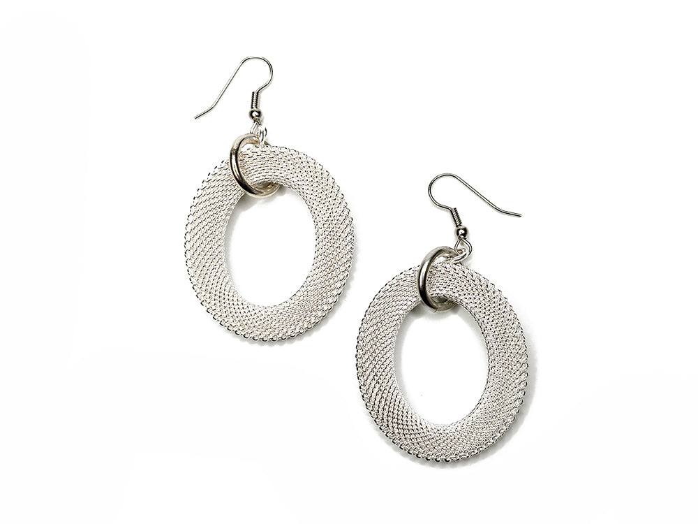 Large Oval Mesh Circle  Earrings | Erica Zap Designs