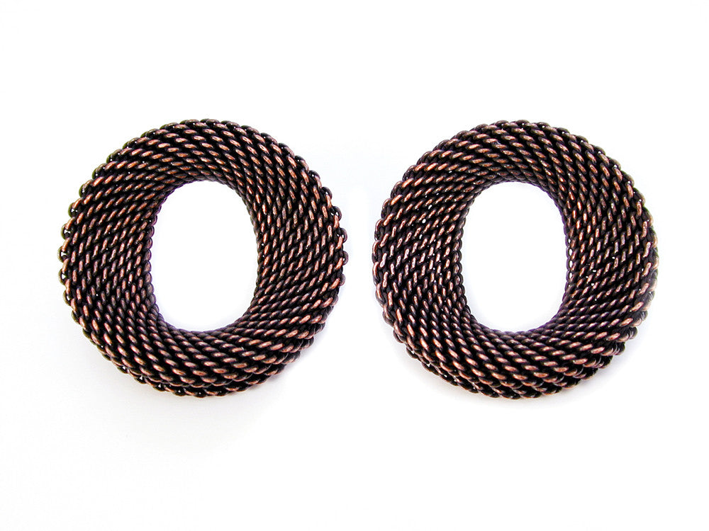 Large Contoured Oval Mesh Earrings | Erica Zap Designs