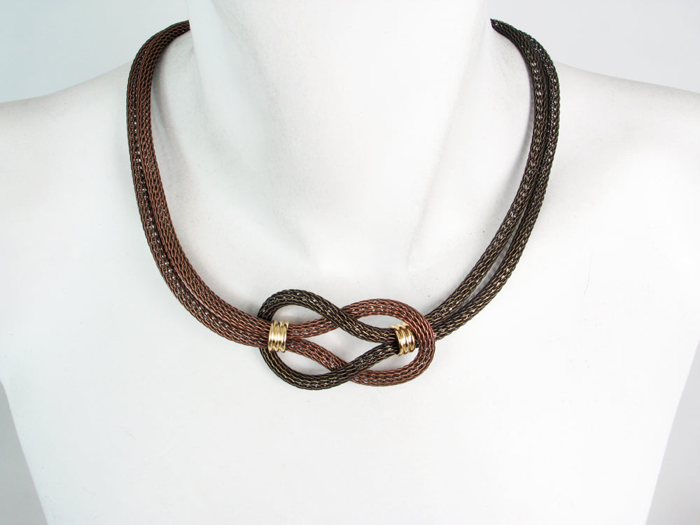 Two Tone Knot Mesh Necklace | Erica Zap Designs