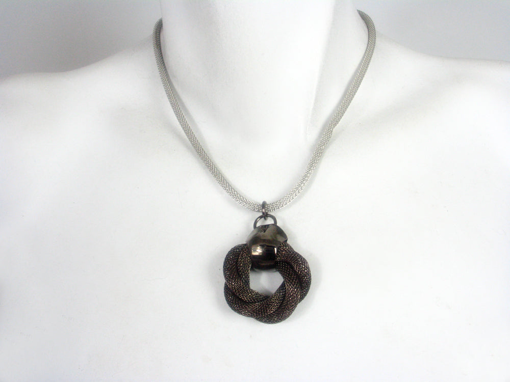Mesh Necklace with Twisted Mesh Ring | Erica Zap Designs