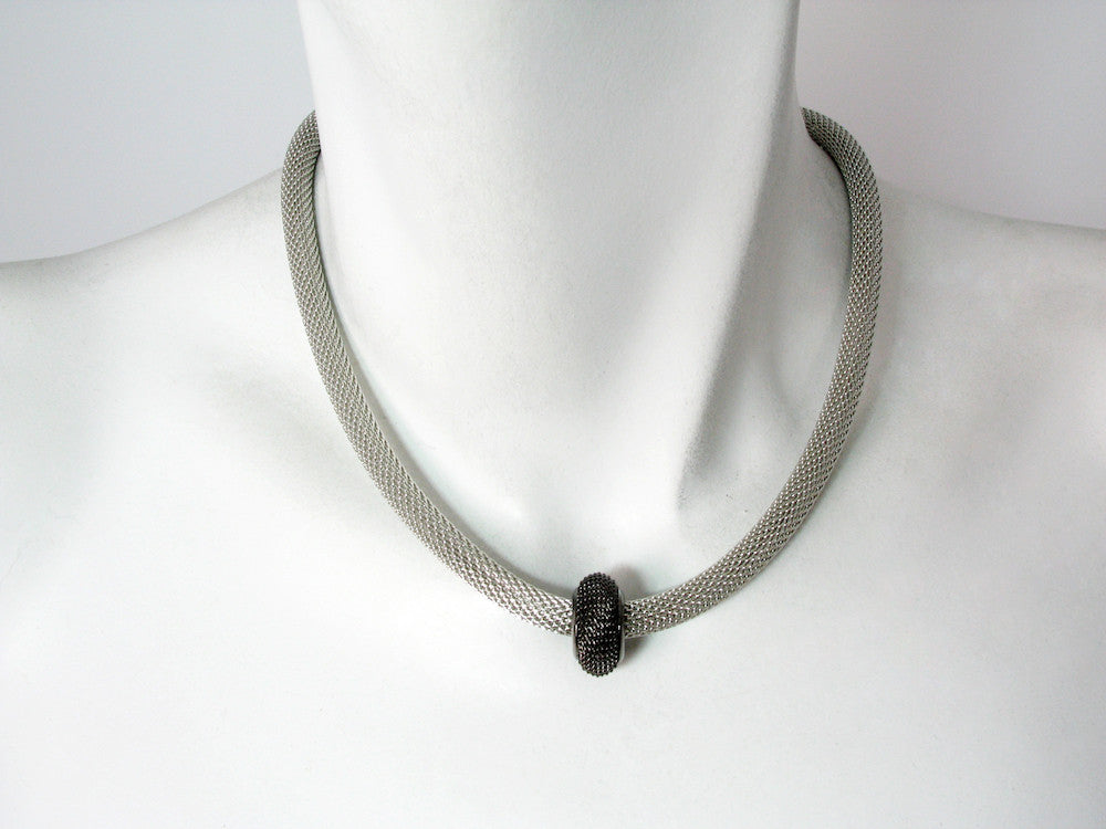 Mesh Necklace with Single Mesh Rondelle Bead | Erica Zap Designs