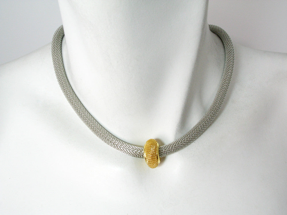 Mesh Necklace with Single Mesh Rondelle Bead | Erica Zap Designs