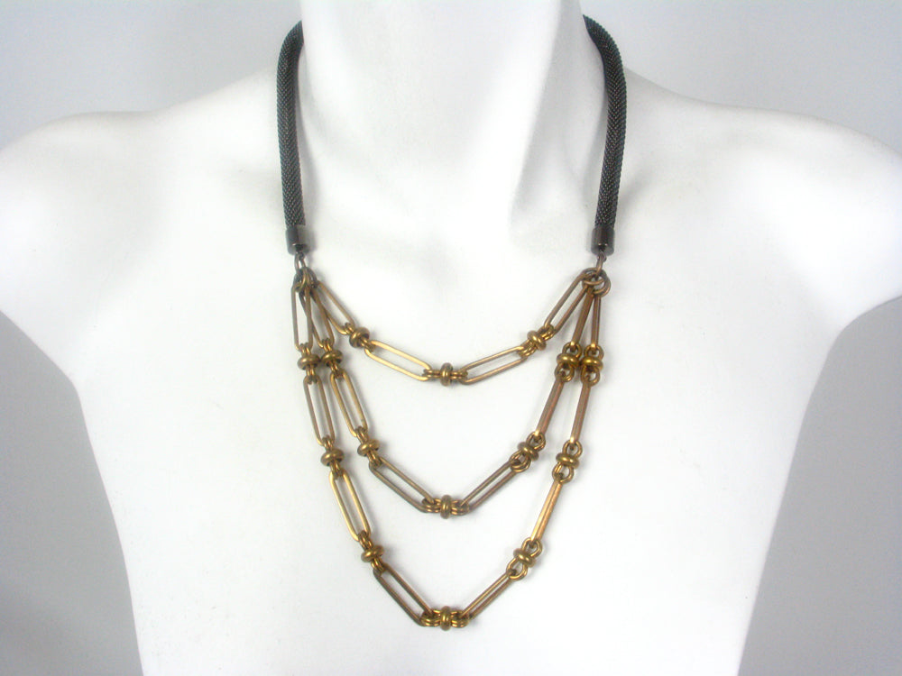 Mesh Necklace with Graduated Chain | Erica Zap Designs