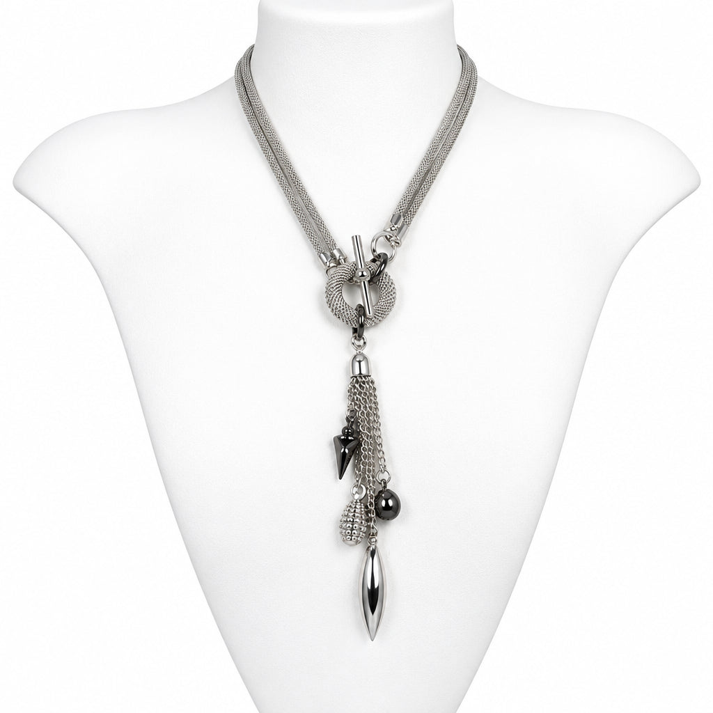 2-Way Mesh & Geometric Tassel Drop Necklace | Erica Zap Designs