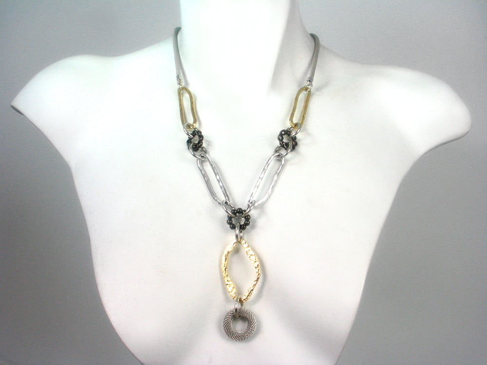 Mesh and Metal Y Necklace | Erica Zap Designs