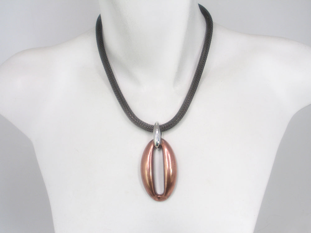 Mesh Necklace with Oval Drop | Erica Zap Designs