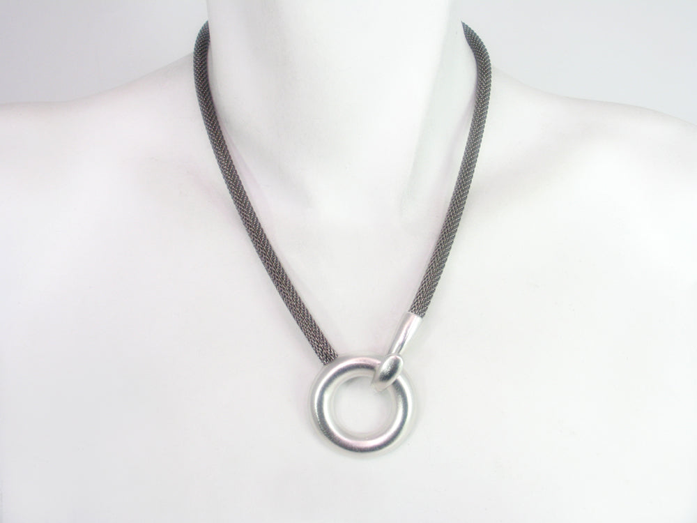 Mesh Necklace with Circle Hook Clasp | Erica Zap Designs