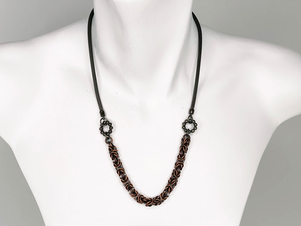 Mesh Necklace with Byzantine Chain | Erica Zap Designs