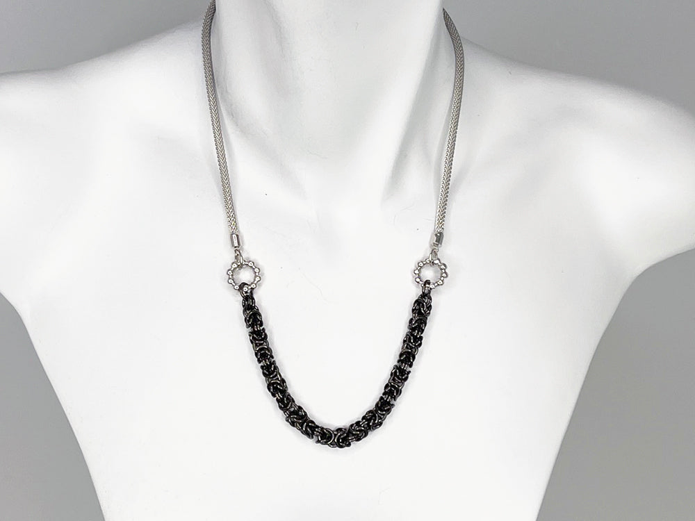 Mesh Necklace with Byzantine Chain | Erica Zap Designs